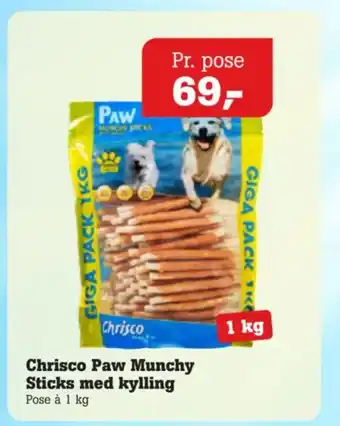Poetzsch Padborg Chrisco Paw Munchy Sticks med kylling tilbud