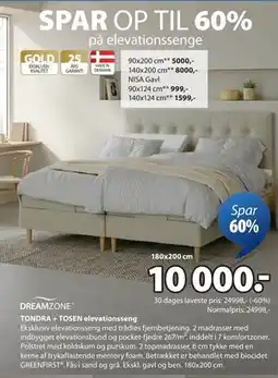 JYSK TONDRA + TOSEN elevationsseng tilbud