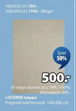 JYSK LUCERNE tæppe tilbud