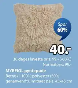 JYSK MYRFIOL pyntepude tilbud