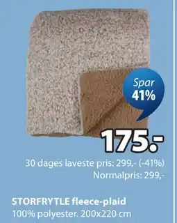 JYSK STORFRYTLE fleece-plaid tilbud