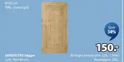 JYSK SANDELTRE tæppe tilbud