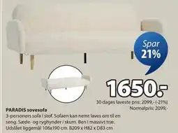 JYSK PARADIS sovesofa tilbud
