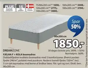 JYSK FJELNA F + KOLA boxmadras tilbud