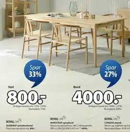 JYSK GUDERUP spisebordsstol tilbud