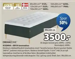 JYSK KVENNA + BRYA boxmadras tilbud