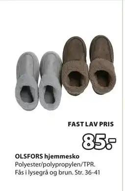 JYSK OLSFORS hjemmesko tilbud