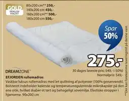 JYSK EFJORDEN rullemadras tilbud