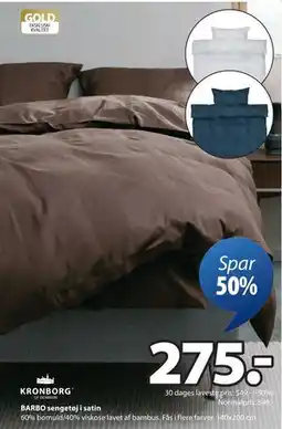 JYSK BARBO sengetøj i satin tilbud