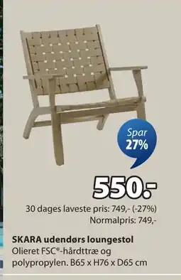 JYSK SKARA udendørs loungestol tilbud