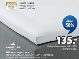 JYSK ELIN kuvertlagen i satin tilbud