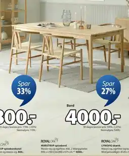 JYSK MARSTRUP spisebord tilbud