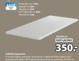 JYSK VINGAN topmadras tilbud