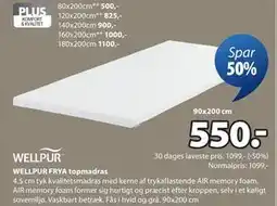 JYSK WELLPUR FRYA topmadras tilbud