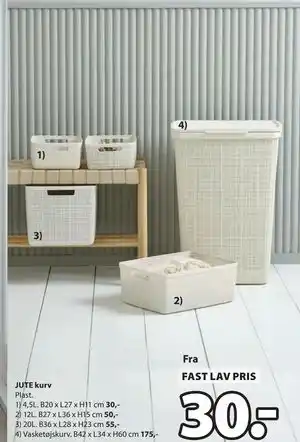 JYSK JUTE kurv tilbud