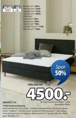 JYSK TYSSA kontinentalseng tilbud