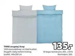JYSK TINNE sengetøj i krep tilbud