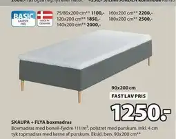 JYSK SKAUPA + FLYA boxmadras tilbud
