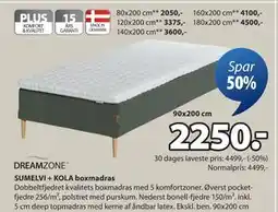 JYSK SUMELVI + KOLA boxmadras tilbud