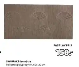 JYSK SKOGFAKS dørmåtte tilbud