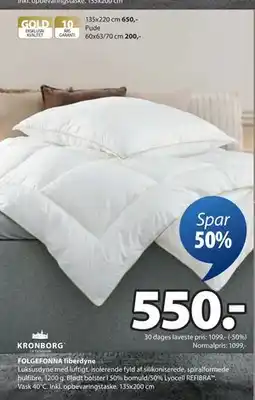 JYSK FOLGEFONNA fiberdyne tilbud