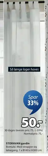 JYSK STORAVAN gardin tilbud
