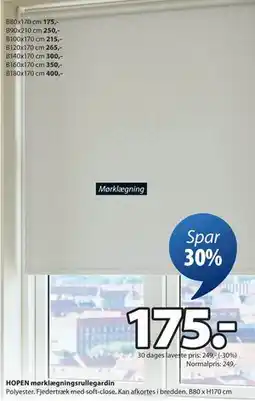 JYSK HOPEN mørklægningsrullegardin tilbud