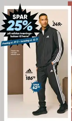 Bilka Spar 25% på adidas træningsbukser til herre tilbud