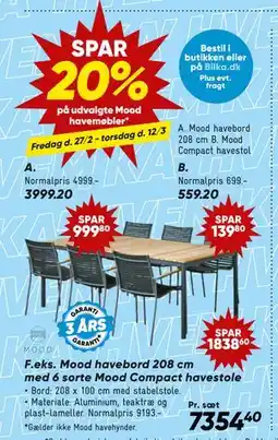 Bilka Spar 20% på udvalgte Mood havemøbler tilbud