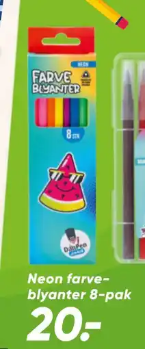 Bilka Neon farveblyanter 8-pak tilbud