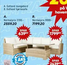 Bilka Gotland hjørnesofa tilbud