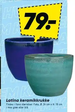 Bilka Latina keramikkrukke tilbud