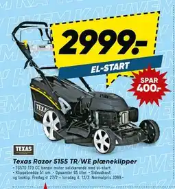 Bilka Texas Razor 5155 TR/WE plæneklipper tilbud
