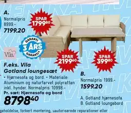 Bilka Gotland hjørnesofa tilbud