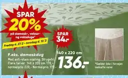 Bilka SPAR 20% på damask-, velour- og voksduge tilbud