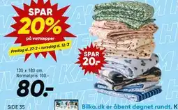 Bilka SPAR 20% på vattæpper tilbud
