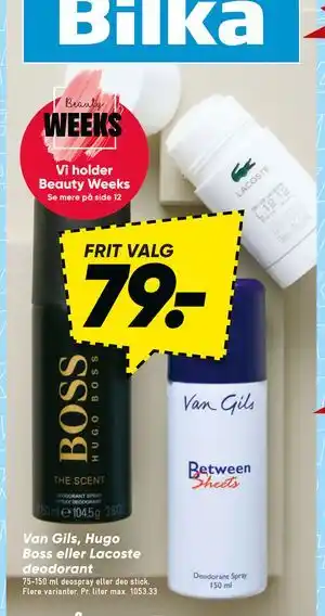 Van Gils, Hugo Boss eller Lacoste deodorant