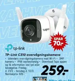 Bilka TP-Link C310 overvågningskamera tilbud
