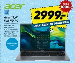 Bilka Acer 15,6” Full HD PC tilbud