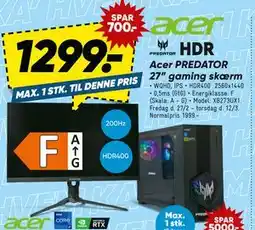 Bilka Acer PREDATOR 27” gaming skærm tilbud
