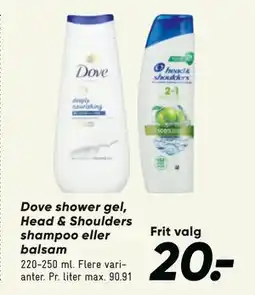 Bilka Dove shower gel, Head & Shoulders shampoo eller balsam tilbud