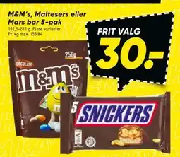 Bilka M&M’s, Maltesers eller Mars bar 5-pak tilbud