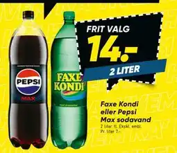 Bilka Faxe Kondi eller Pepsi Max sodavand tilbud