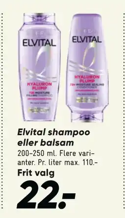 Bilka Elvital shampoo eller balsam tilbud