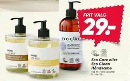 Bilka Eco Care eller Eco Clean Håndsæbe tilbud