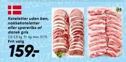 Bilka Koteletter uden ben, nakke koteletter eller spareribs af dansk gris tilbud