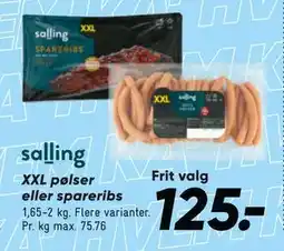 Bilka XXL pølser eller spareribs tilbud