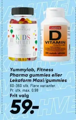Bilka Yummylab, Fitness Pharma gummies eller Lekaform Maxi/gummies tilbud
