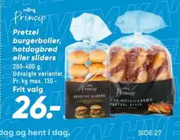 Bilka Pretzel burgerboller, hotdogbrød eller sliders tilbud