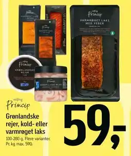 Føtex Grønlandske rejer, kold- eller varmrøget laks tilbud